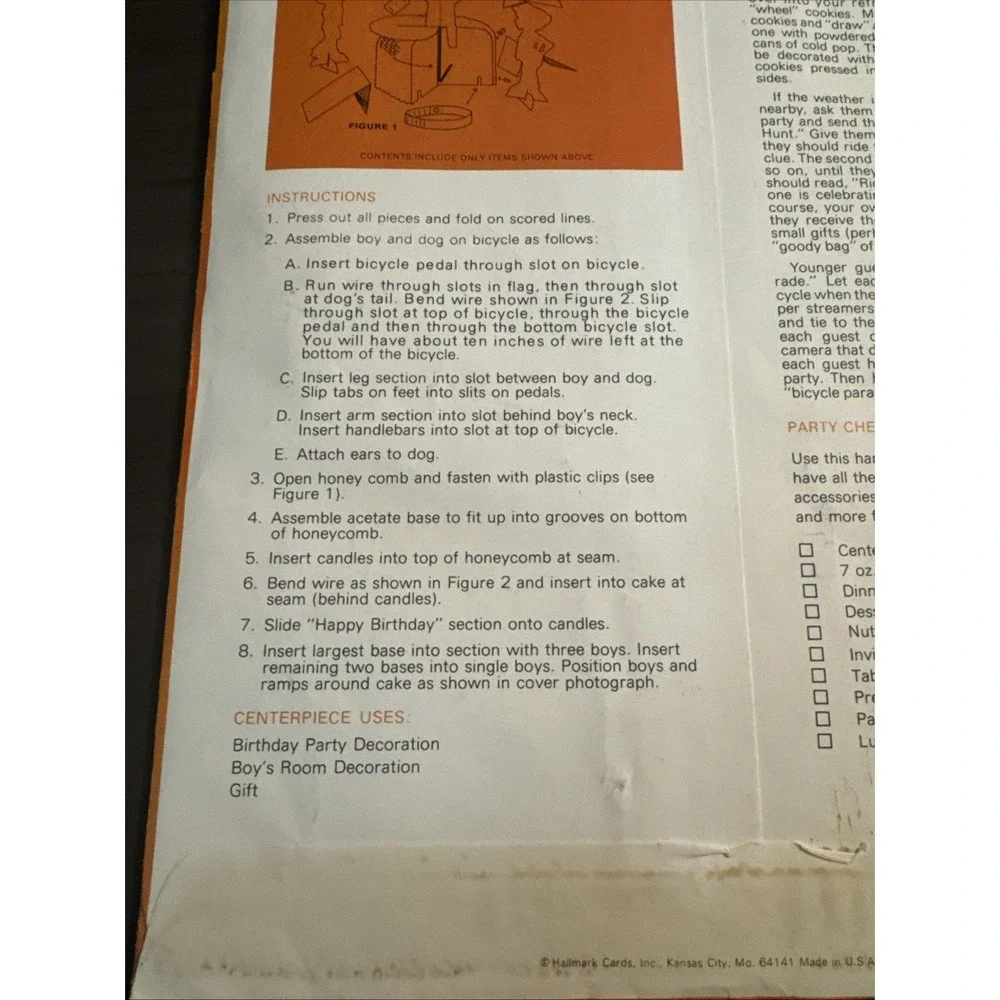 Vintage hallmark ephemera 1980's  BMX Diamondback Huffy Schwinn scrapbooki Party